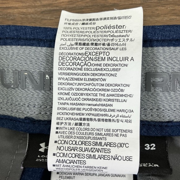 Under‎ Armour Mens Navy Blue Loose HEATGEAR 10" Inseam Shorts Size 30 - Picture 7 of 7